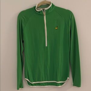 Masters Logo Magnolia Green and White Pullover